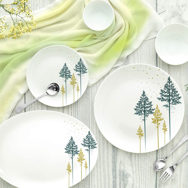 Royal Pine Royale Series Dinner Set, 33 Pieces, White, Service For 6