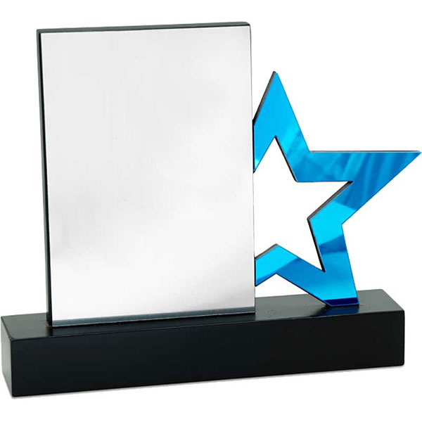 One Star Blue Color Trophy Model-1114 175X160X40Mm