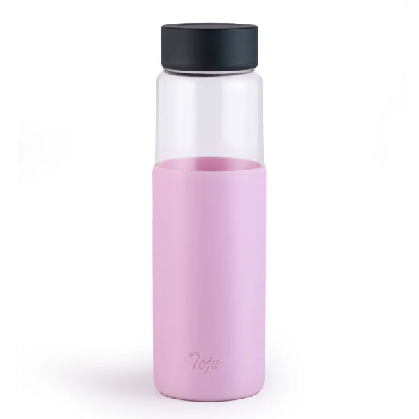 Marshmallow Glass Bottle with Silicone Sleeve 750ml-Lilac