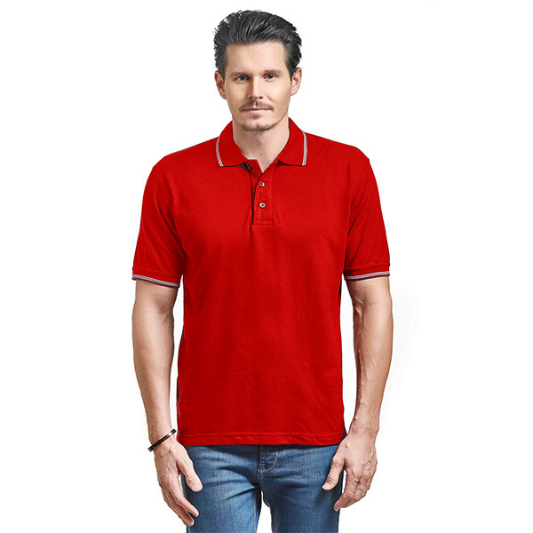 Solo Formali Tipping Polo T-Shirt-Red
