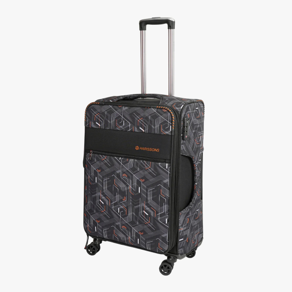 Harissons Hexon Upright Luggage Trolley Bag-24inch (Black)