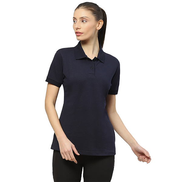 Hummel Kelci Women Polo T-Shirt-Navy Blue