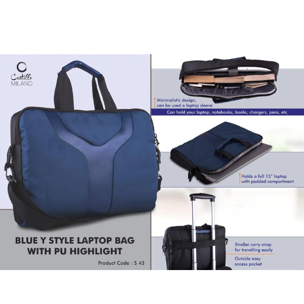 S43 – Y Style Laptop Bag With PU Highlight
