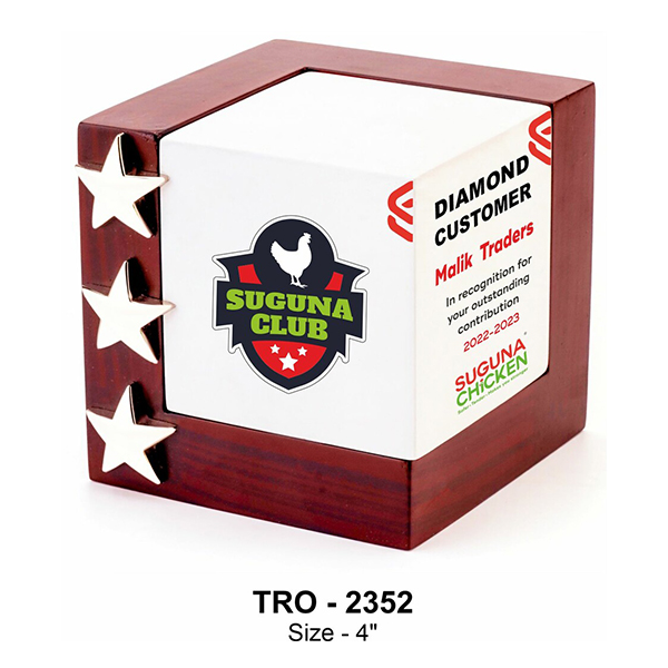 Square Wooden Trophy Tro -2352 4"