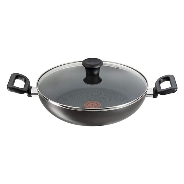 Tefal Delicia Powerglide Non-Stick 28 Cm Kadhai With Lid (Black), (B1549884)