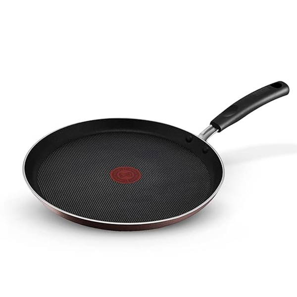 Tefal Day By Day Non Stick Tawa, Smart Thermo Signal Temperature Indicator Technology, Titanium Coating, Black, 28Cm - Dbdt28