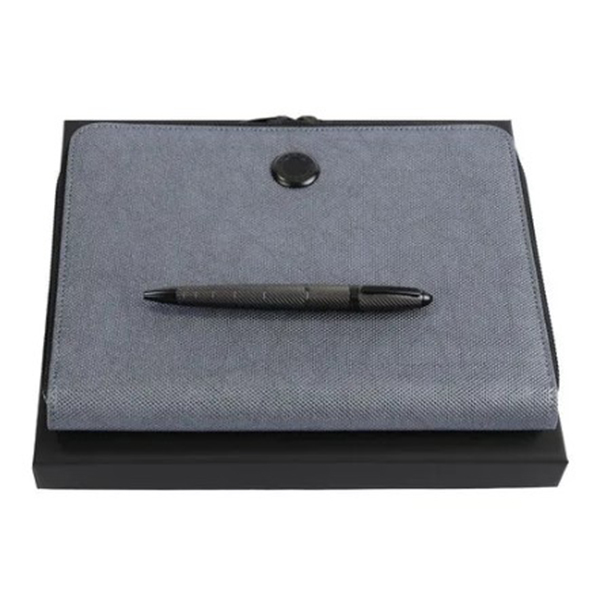 Hugo Boss Gleam Ball Pen + Conference Folder A5 Set