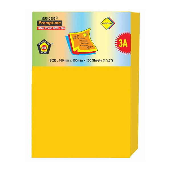 Prp-406 Prompt-Me Yellow Rulled Sticky Note Pad