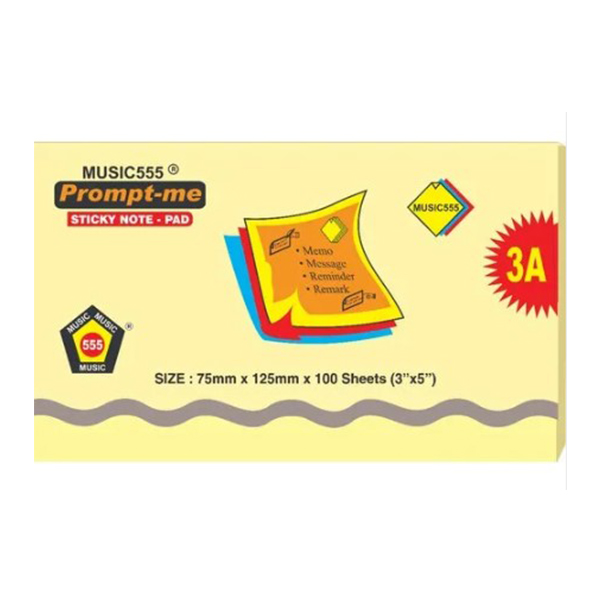 Nmp-305 5X3 Prompt-Me Neon Rulled Sticky Note Pad
