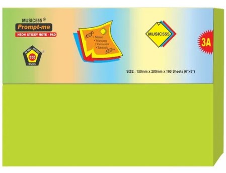 Nmp-408 8X6 Prompt-Me Neon Multi Sticky Note Pad