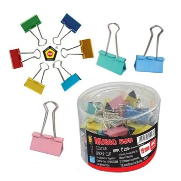 Cbc-19 19Mm Music-555 Multi Colour Binder Clip