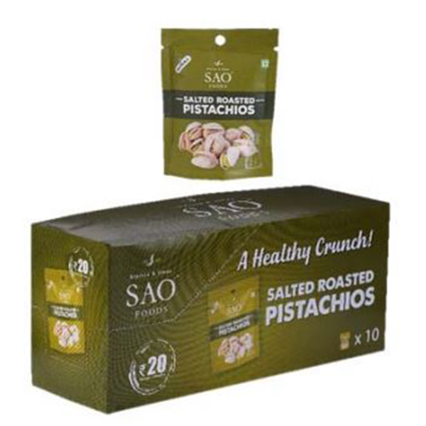 Salted Roasted Pistachios (Pack Of 10 Pouches) (Each Pouch Of 10Gm)