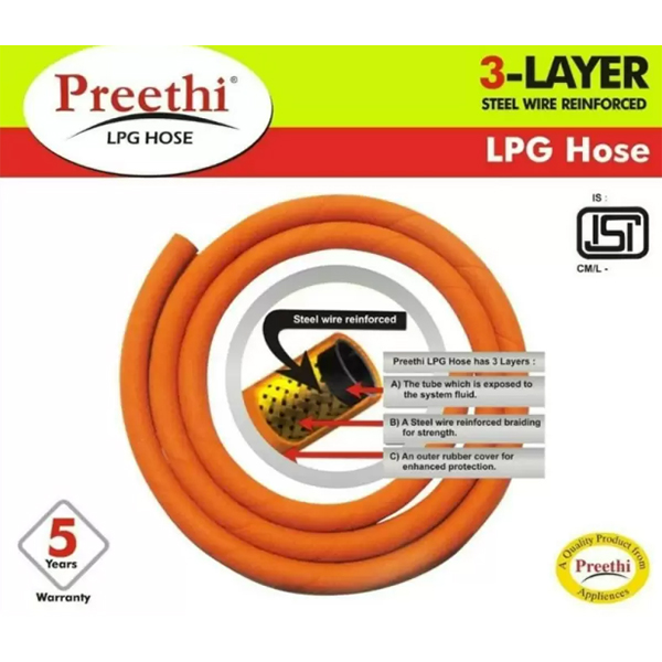 Preethi Gas Rubber Hose 1.5 Mtr Mga 535