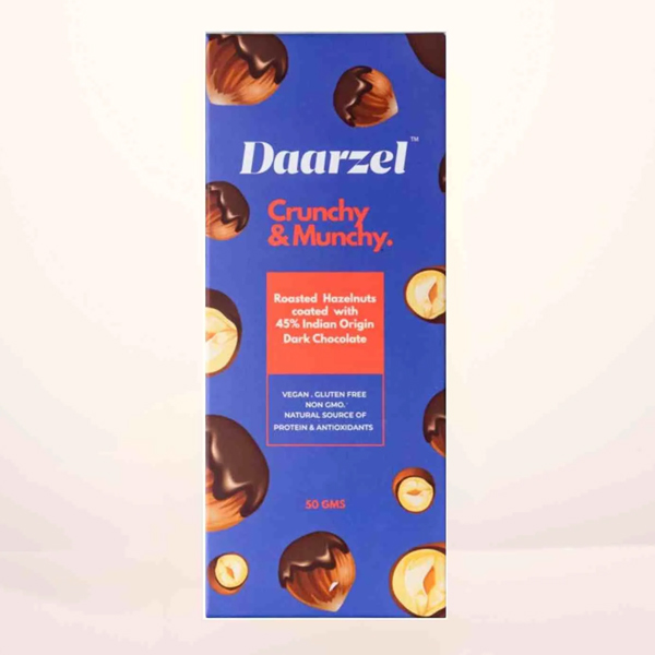 Daarzel - Hazelnut Coated With 45% Dark Chocoalte |Vegan |Gluten Free | Non Gmo| Natural Source Of Protien & Antioxidants