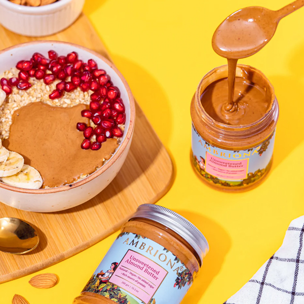 Ambriona - Almond Butter With Sea Salt (Creamy) | Keto Friendly | Vegan | Gluten Free | All Natural | Unsweetened | No Added Sugar| Vegan | Keto | High Protein| 200 G