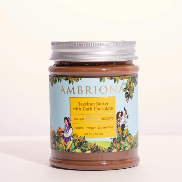 Hazelnut Butter With Dark Chocolate | Contains 50% Hazelnut | Vegan | Gluten Free | Natural | 200G