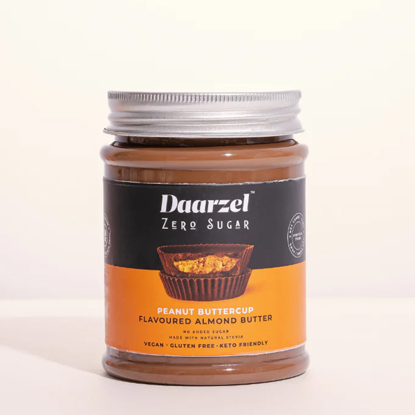 Daarzel Zero Sugar - Peanut Butter Cup Flavoured Peanut Butter | Vegan | Gluten Free | Keto Friendly | Non Gmo Low Carb| 200G