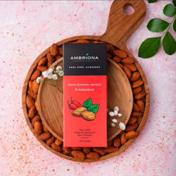 Piri-Piri Almonds: 100% Natural, Source Of Protien, Nutrients & Antioxidants. Non Gmo, Vegan, Gluten Free & Keto Friendly 50 G