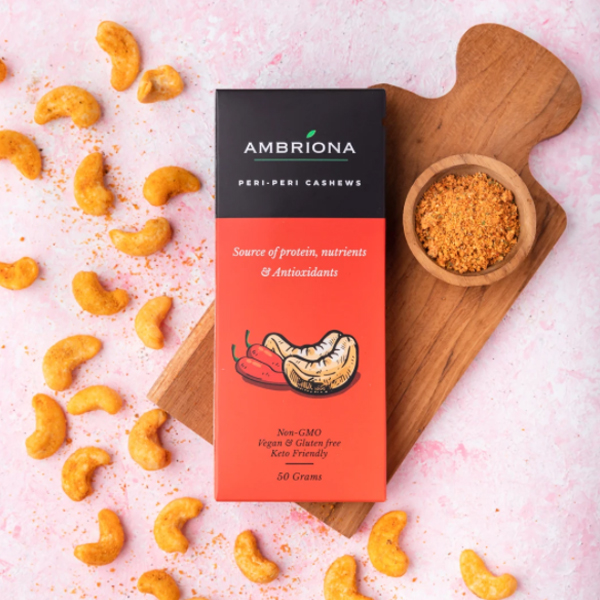 Cashews With Periperi: 100% Natural, Source Of Protien, Nutrients & Antioxidants. Non Gmo, Vegan, Gluten Free & Keto Friendly | 50 G