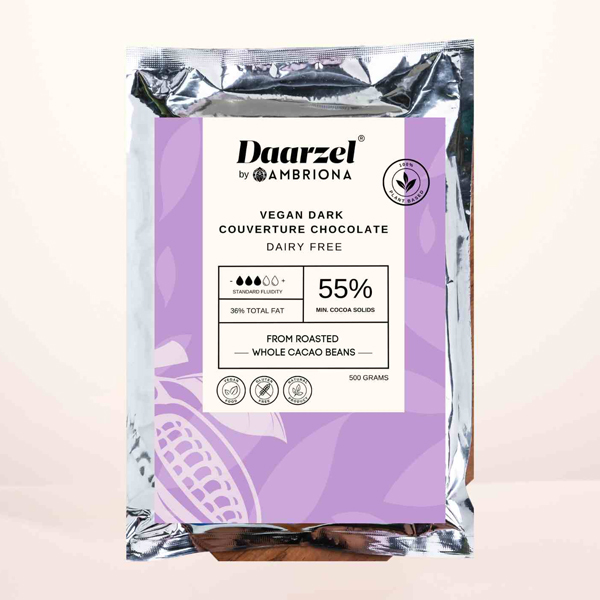 Daarzel - 55% Vegan Dark Couverture Chocolate 500 G
