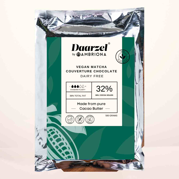 Daarzel - 32% Vegan Matcha Couverture Chocolate 500 G