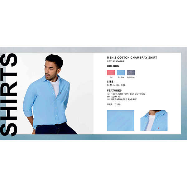 Levis Mens Cotton Chambray Shirt Style #002Br