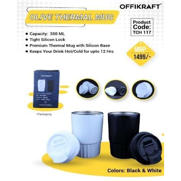 Olive Thermal Mug Tch 117 White, Black