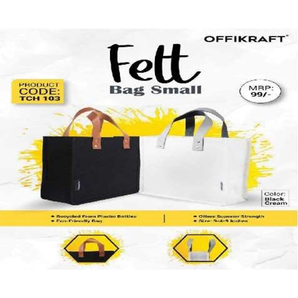 Felt Bag Small Tch 103 Crème, Black