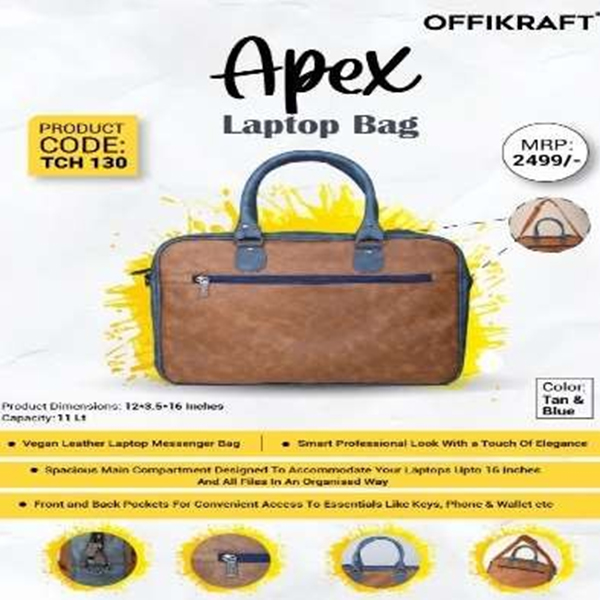 Apex Laptop Bag Tch 130 Tan & Blue