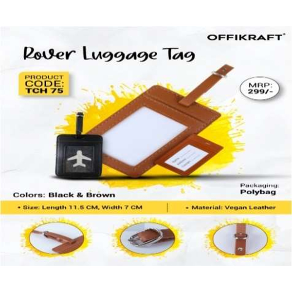 Rover Luggage Tag Tch 75 Black, Brown